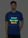 Royal Blue Rainbow Reflective Man Customize Tshirt