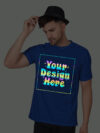 Royal Blue Rainbow Reflective Man Customize Tshirt - Image 3