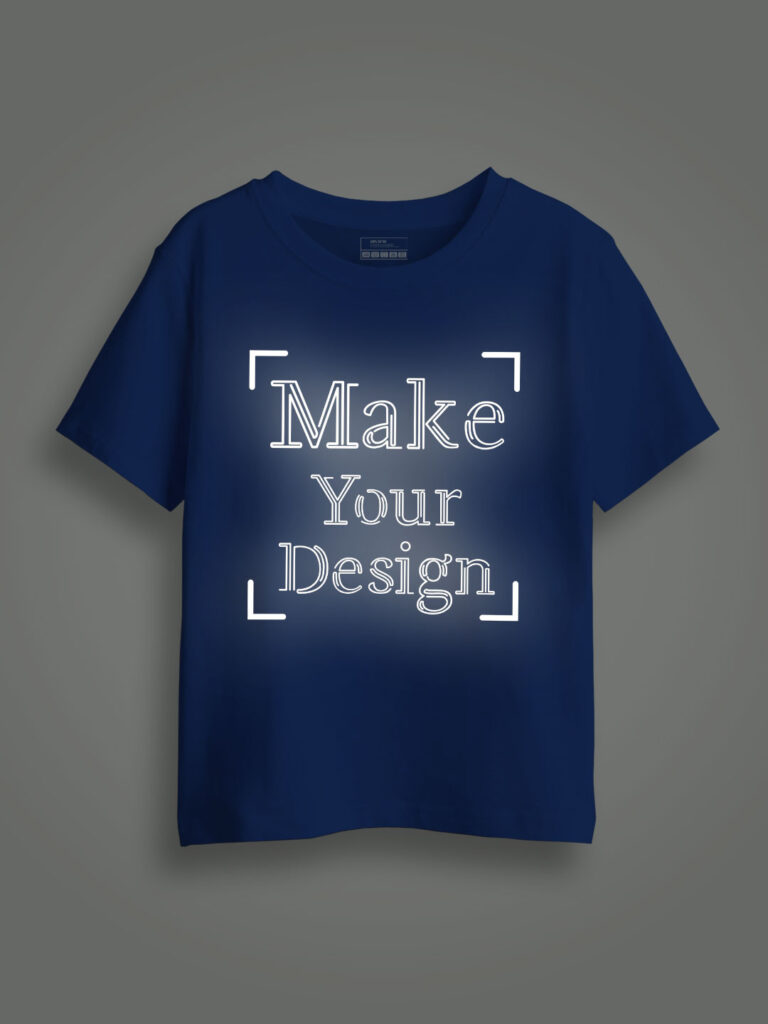 Royal Blue Reflective Print Customize Kids Tshirt
