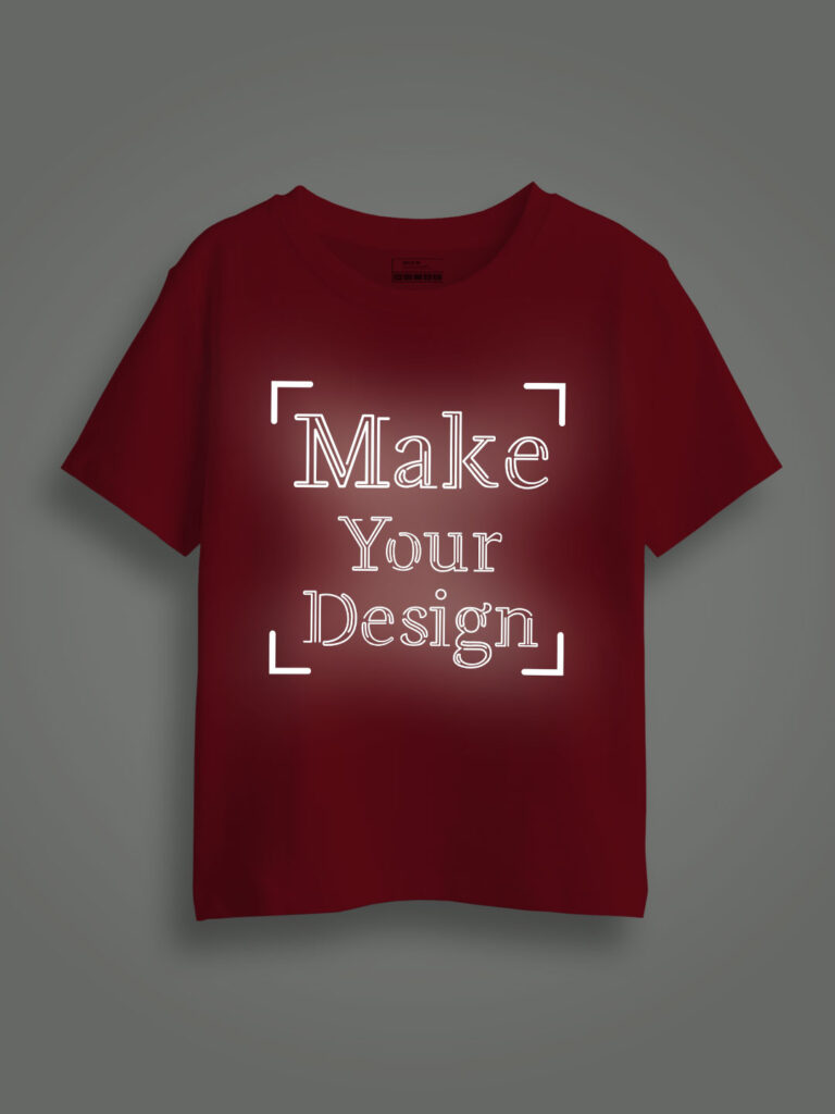 Red Reflective Print Customize Kids Tshirt