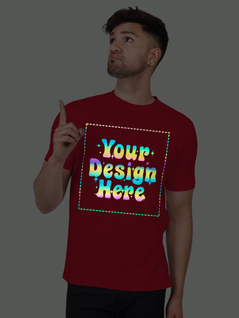Red Rainbow Reflective Man Customize Tshirt