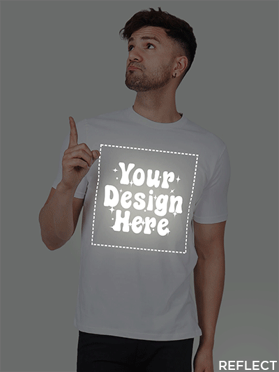 White Reflective Print Customize Man Tshirt image 3