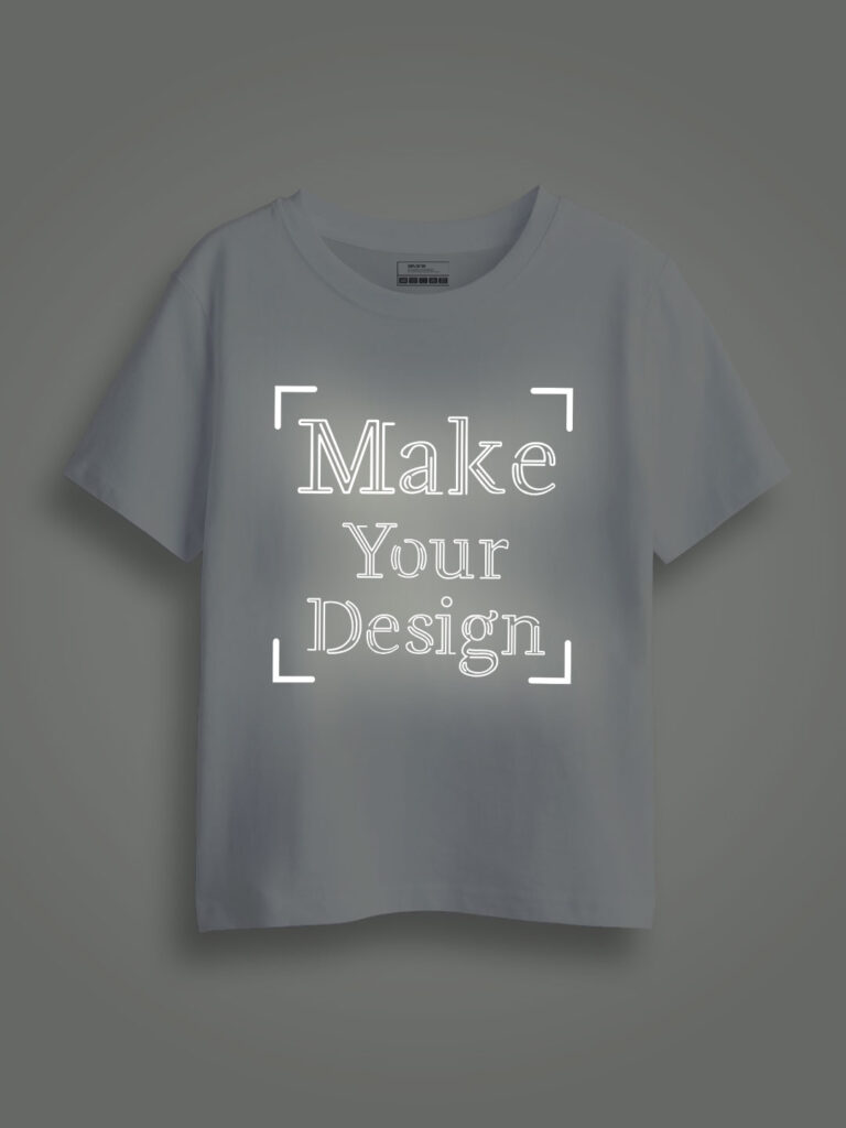 White Reflective Print Customize Kids Tshirt