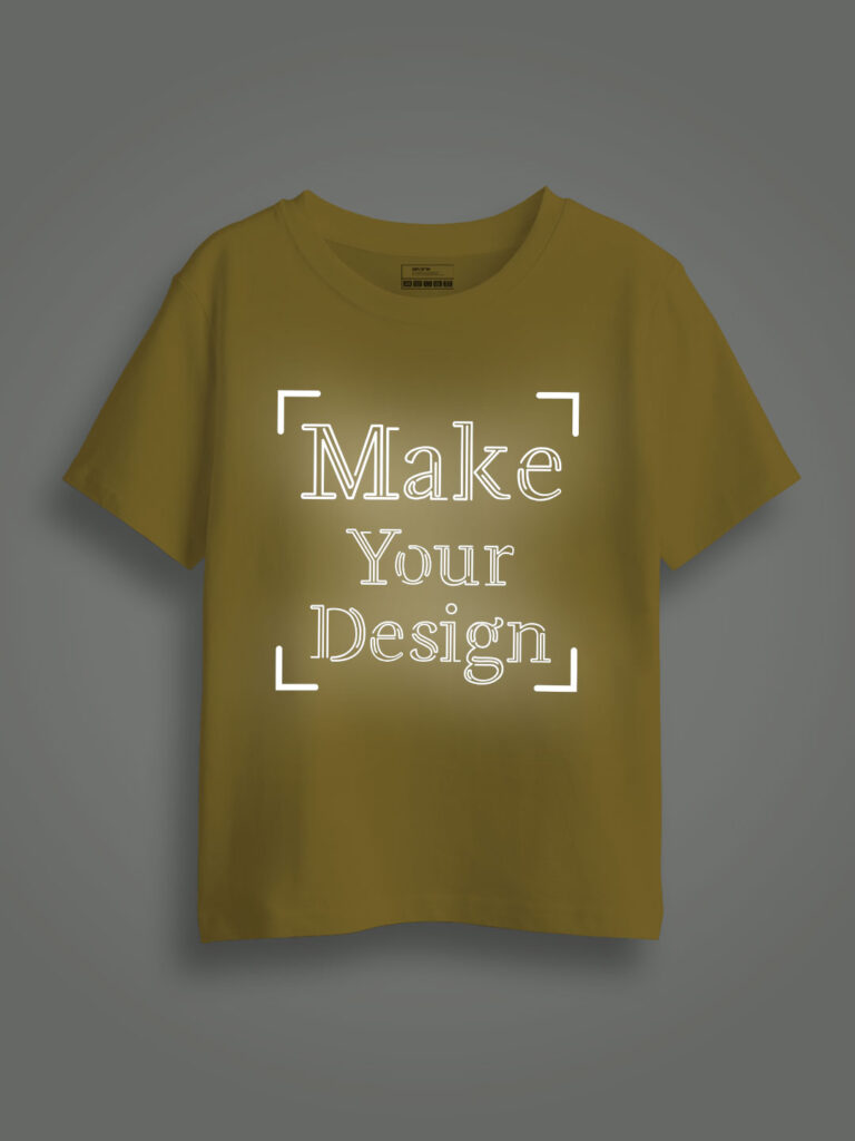 Yellow Reflective Print Customize Kids Tshirt