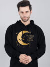 Moon Loves Night Hoodie Metallic Gold Print | Indrajeet Print