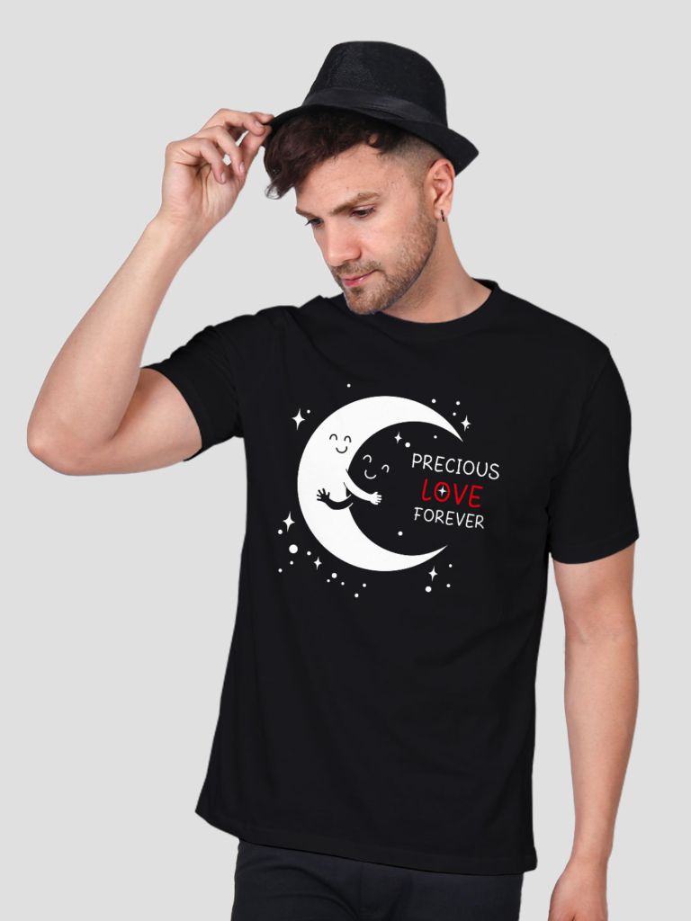 Moon Loves Night Men T-shirt | Men | Regular Print | Beige
