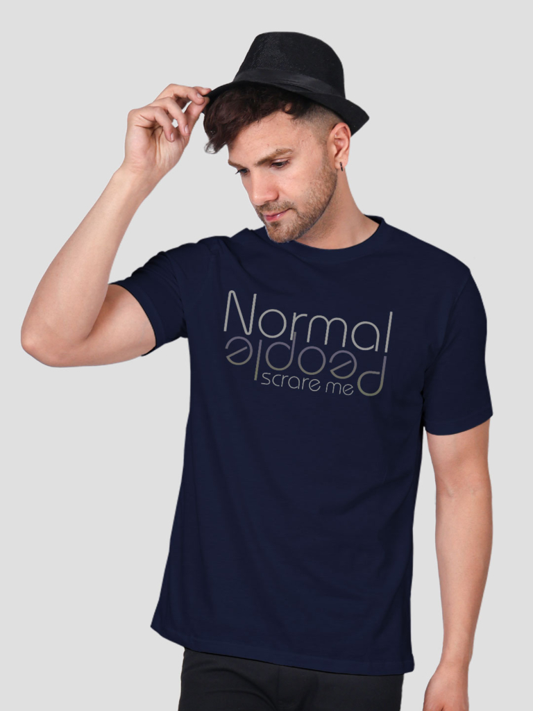 Normal People Scares Me Men Rainbow Reflective T-shirt image 4