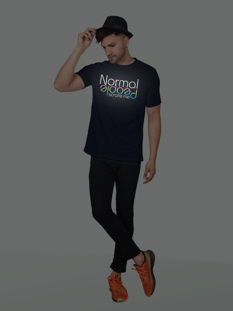 Normal People Scares Me Men Rainbow Reflective T-shirt image 5