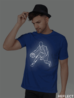 Rblue Cotton Basket Ball player Men Reflective T-shirt