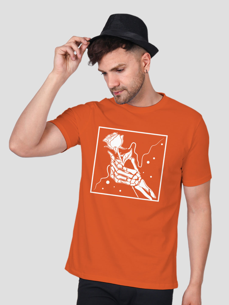 Rose in Sky Men T-shirt | Men | Regular Print | Beige