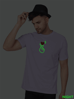 Lavender Cotton Koren Love Symbol Men Glow in Dark T-shirt