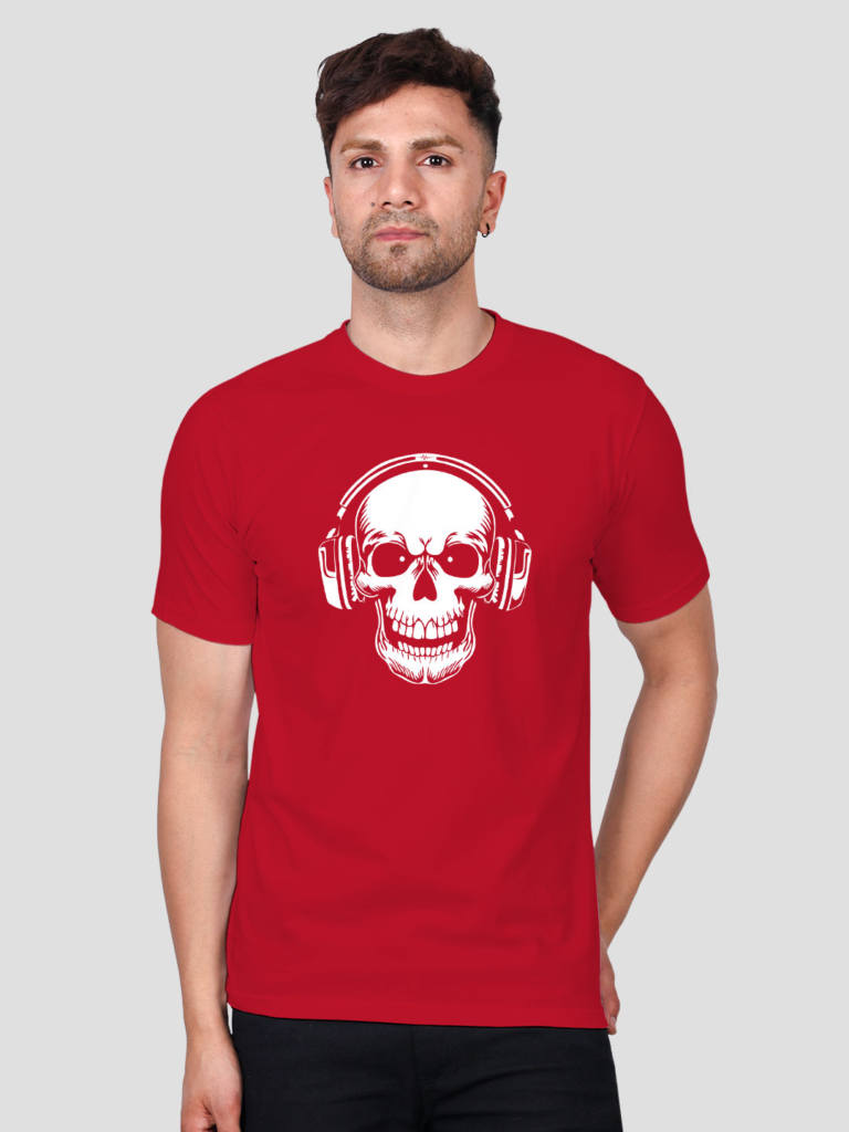 Music Lover Skull Men T-shirt | Men | Regular Print | Beige
