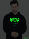 Meow Cat Eye Glow in Dark Man Hoodie | Indrajeet Print
