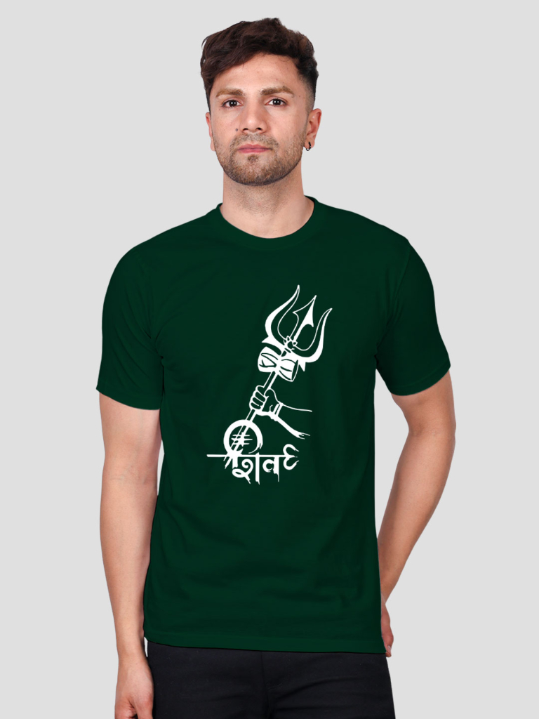 Shiva Trishul Men T-shirt | Men | Regular Print | Beige