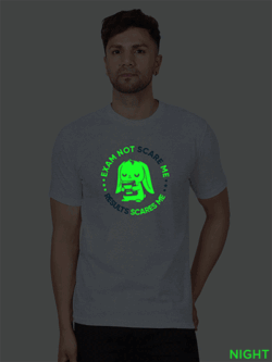 Grey Cotton Result Scares Me Men Glow in Dark T-shirt