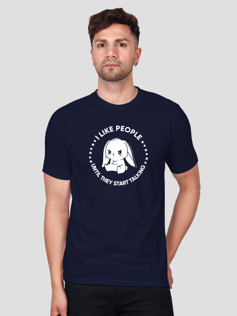 Cute Rabbit Like People Men T-shirt | Men | Regular Print | Beige