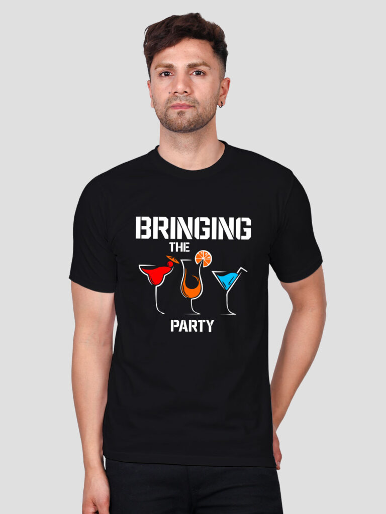 Bringing the Party Men T-shirt | Men | Regular Print | Beige