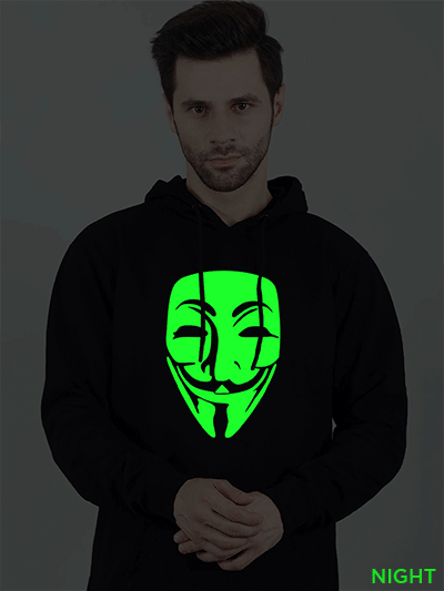 RA058-BLACK-MAN-HOODIE-GLOW-(9) Hacker Face Glow in Dark Man Hoodie | Indrajeet Print