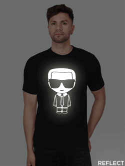Black Cotton Gentle Man Men Reflective T-shirt