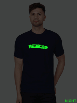 Nblue Cotton Anime Eye Men Glow in Dark T-shirt