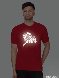 Red Cotton Halo Master Chief Men Reflective T-shirt