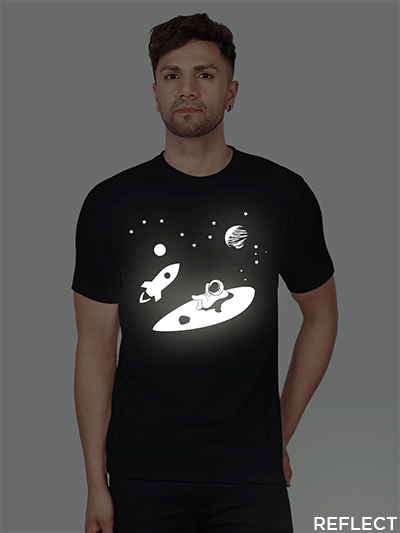 Astronaut Rest in Sky Men Reflective T-shirt