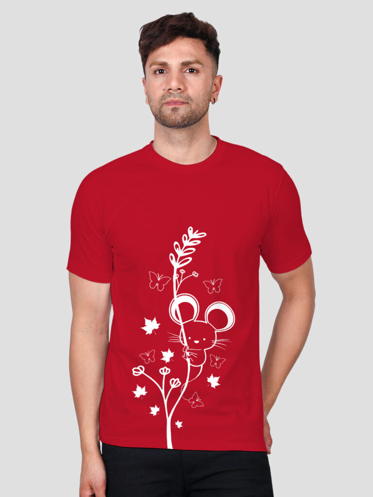 Cute Rat Butterfly Men T-shirt | Men | Regular Print | Beige