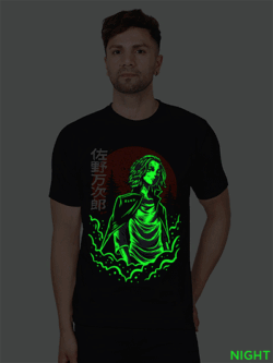 Black Cotton Manjiro Sano Men Glow in Dark T-shirt