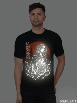 Black Cotton Manjiro Sano Men Reflective T-shirt