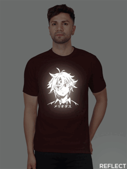 Maroon Cotton Meliodas Anime Men Reflective T-shirt