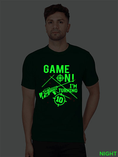 Bgreen Cotton Laser Tag Game in Men Glow in Dark T-shirt
