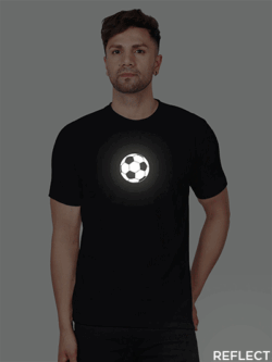 Black Cotton Football Men Reflective T-shirt