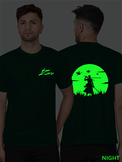 Bgreen Cotton Zoro Men Glow in Dark T-shirt