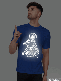 Rblue Cotton Monkey D.Luffy Men Reflective T-shirt