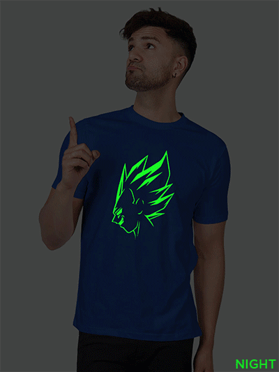 Rblue Cotton Vegeta Men Glow in Dark T-shirt