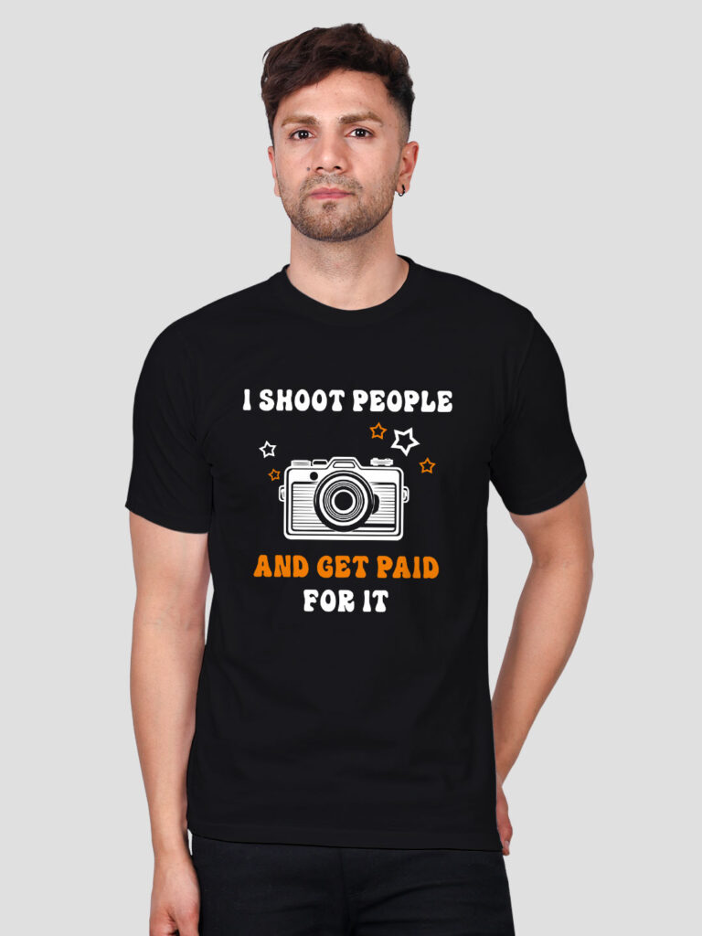 I Shoot People and Get paid Men T-shirt | Men | Regular Print | Beige
