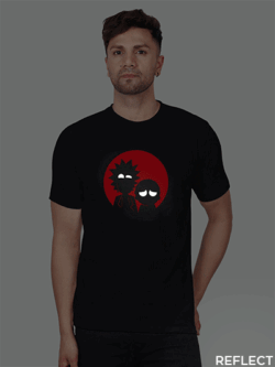 Black Cotton Rick and Morty Men Reflective T-shirt