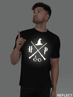 Black Cotton Harry Poter Halloween Men Reflective T-shirt