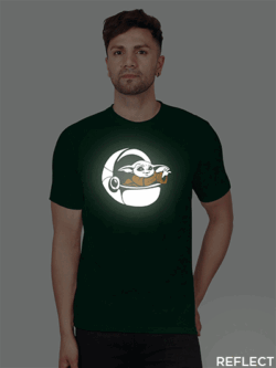 Bgreen Cotton Baby Yoda ship Men Reflective T-shirt