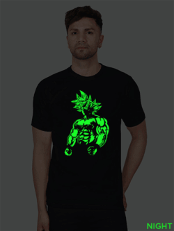 Black Cotton Goku Dragon Ball Men Glow in Dark T-shirt