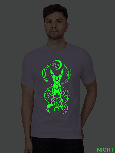 Lavender Cotton Eevee and Umbreaon Men Glow in Dark T-shirt