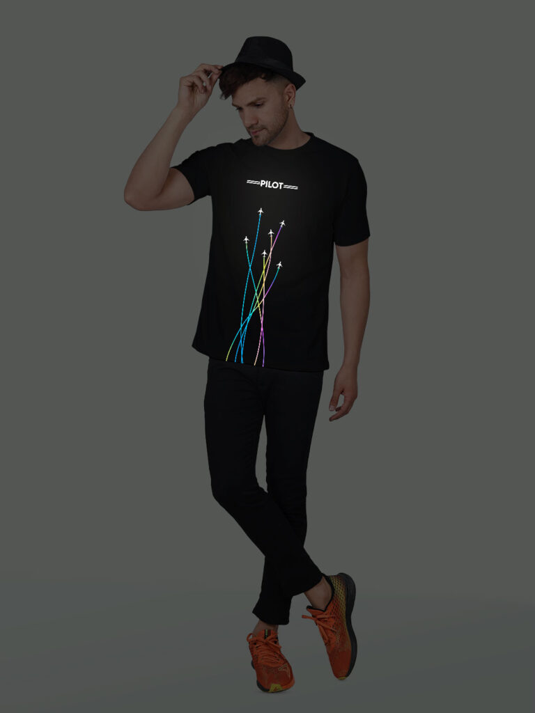Pilot Fly Men Rainbow Reflective T-shirt image 3