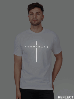 White Cotton Terminator Men Reflective T-shirt