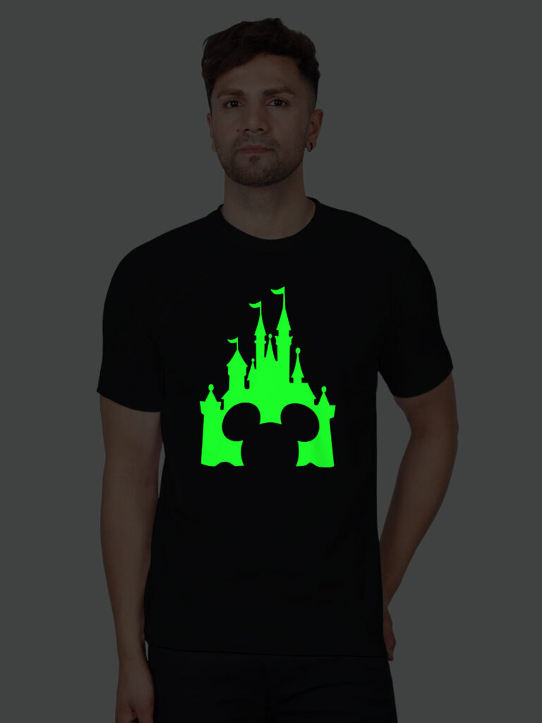 Disney Micky Castle Men Glow in Dark T-shirt