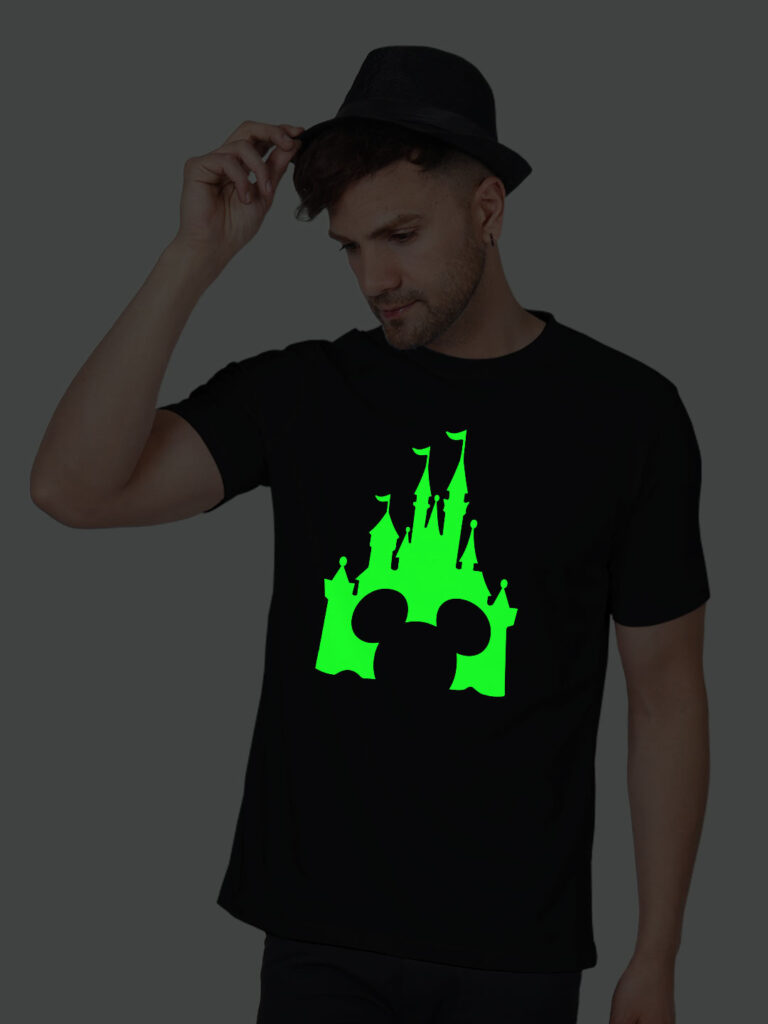Disney Micky Castle Men Glow in Dark T-shirt image 5