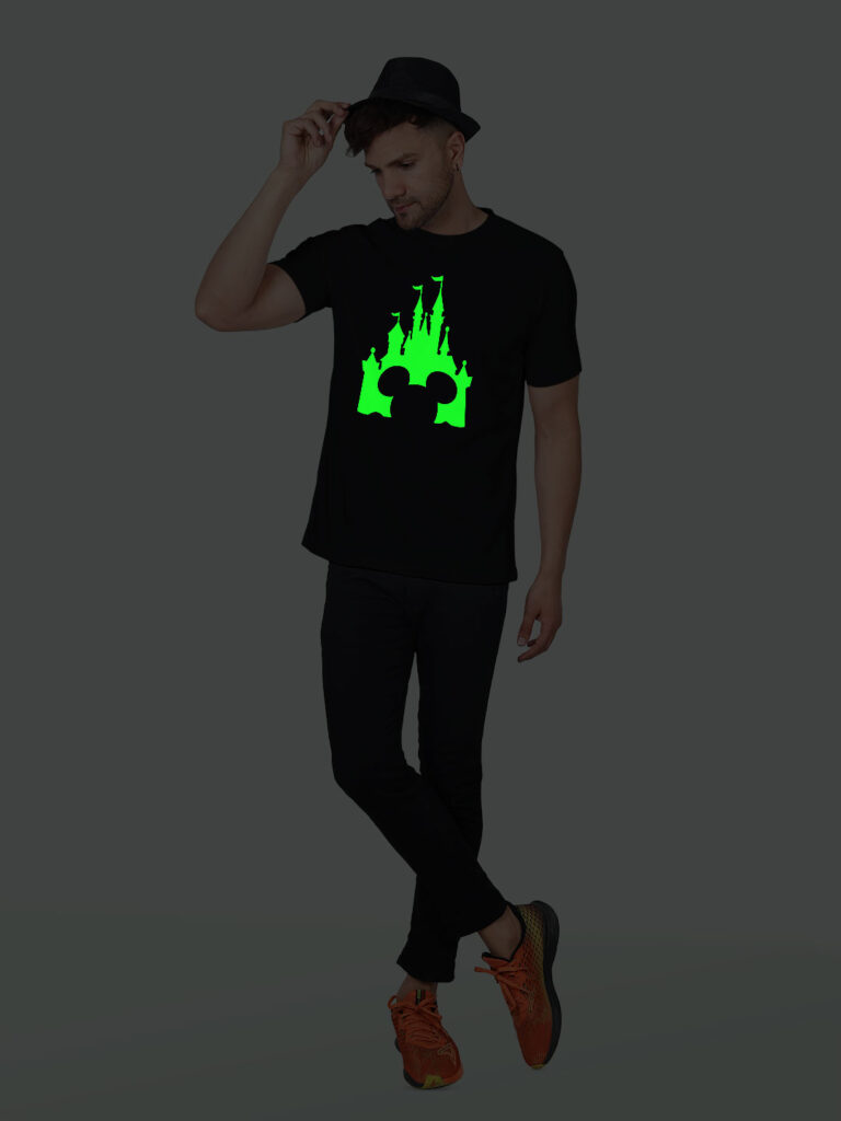 Disney Micky Castle Men Glow in Dark T-shirt image 6