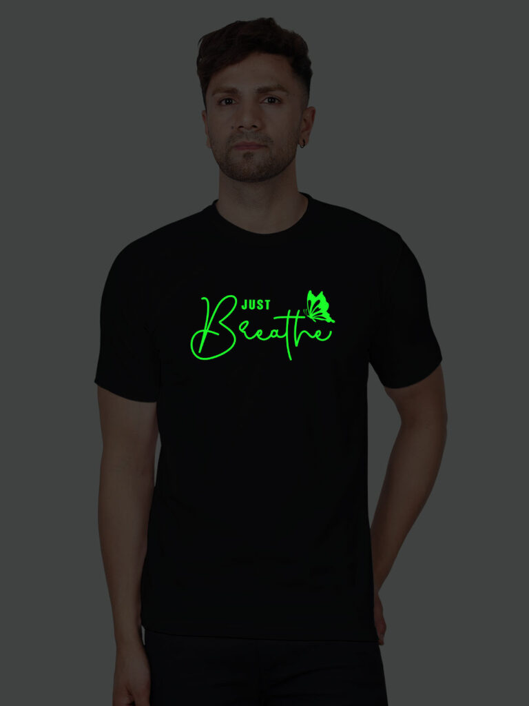 Just Breath Butterfly Men Glow in Dark T-shirt