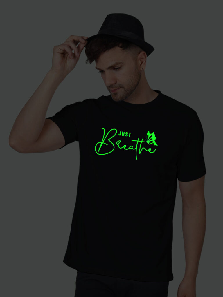 Just Breath Butterfly Men Glow in Dark T-shirt image 5