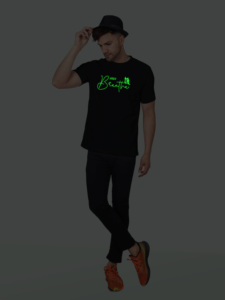 Just Breath Butterfly Men Glow in Dark T-shirt image 6
