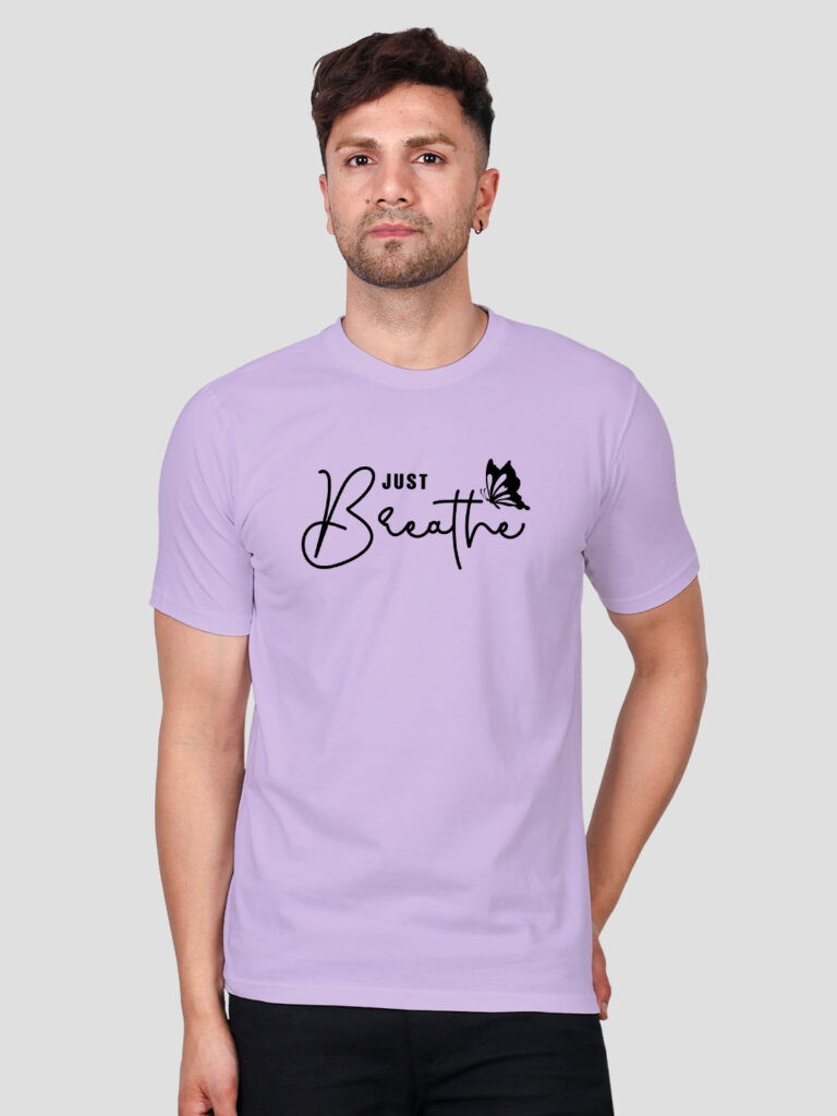 Just Breath Butterfly Men T-shirt | Men | Regular Print | Beige